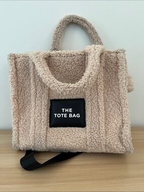 Beige Sherpa Tote - Cozy Everyday Handbag